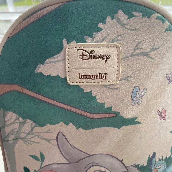 New Disney Loungefly Green and Ivory Thumper Bluebird Butterfly Forest Backpack main image 6
